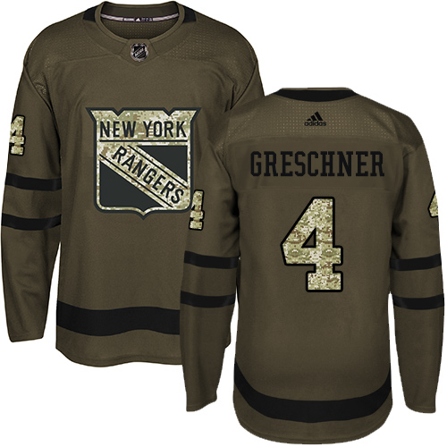 Adidas Rangers #4 Ron Greschner Green Salute to Service Stitched NHL Jersey